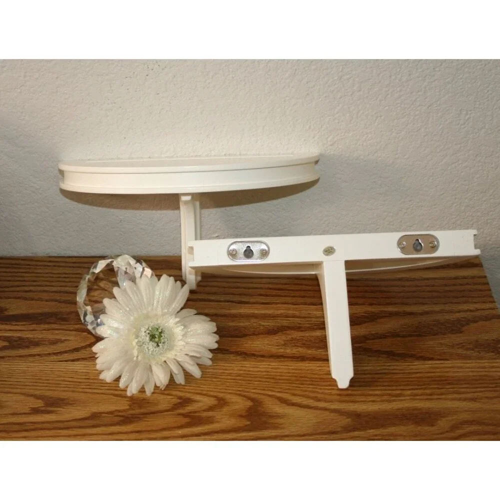 Bullseye White Half Round Wall Shelves Set Of 2 Home Decor NOS 10x5 Inch